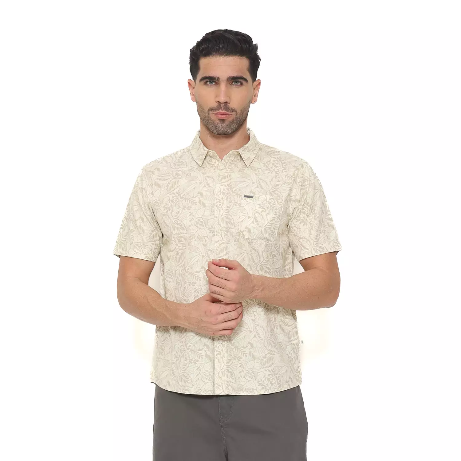 Spyderbilt Kemeja Lengan Pendek Stripetolly Men Shirt Cream Planet Surf