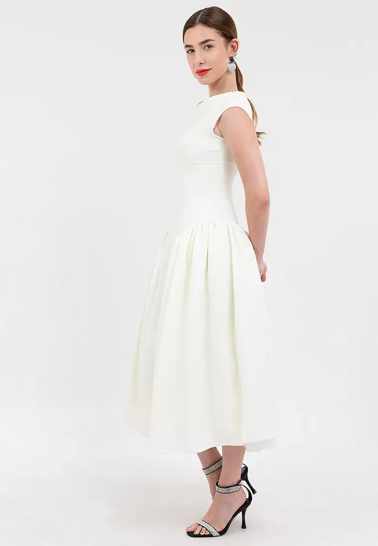 Alba Cap-sleeve Midi Dress