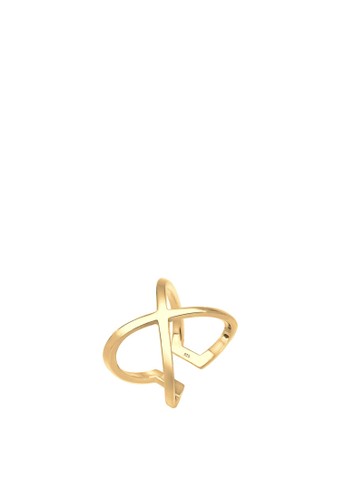 橫跨 925 純銀鍍金esprit 台中戒指, 飾品配件, 戒指