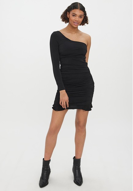 Buy Vero Moda Long Sleeves One Shoulder Short Dress 2023 Online | ZALORA  Singapore