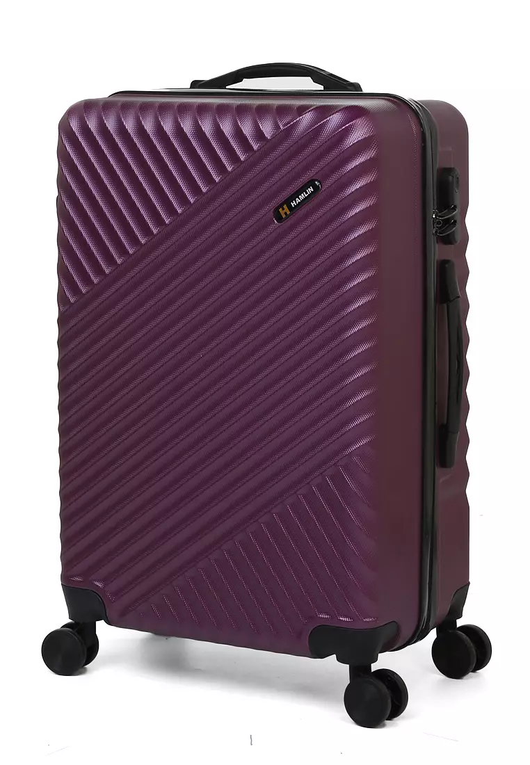 Austin Koper Unisex Size 24 Inch Travel Bag Large Compartment Material Fiber ABS ORIGINAL - Purple