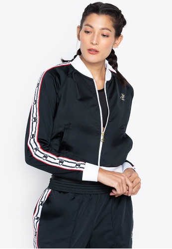 champion track jacket black