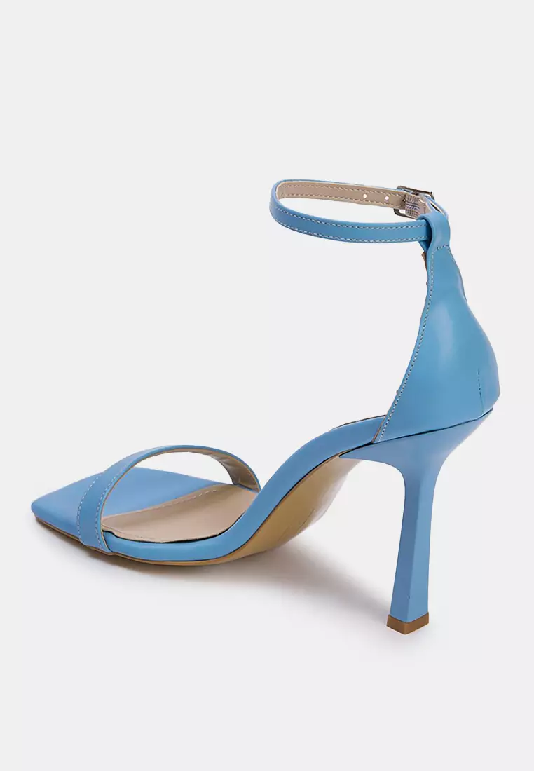 Baby Blue Ankle Strap Women's Thin Heeled Shoes Takss25To00097