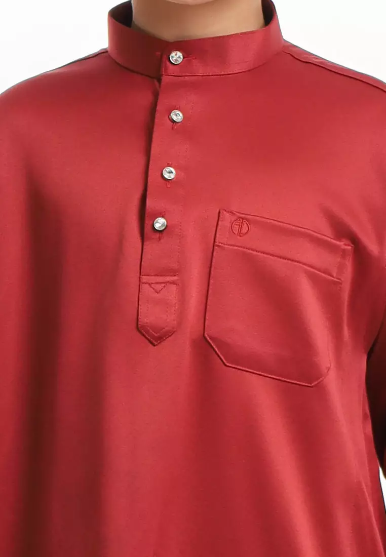 Alain Delon Baju Melayu Cekak Musang Budak - 19026505-75WineryRed