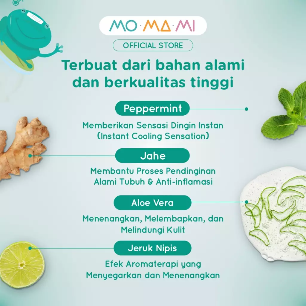 Momami Forehead & Body Cooling Wipes - Tisu Basah Dingin Menyejukan Panas & Demam Anak