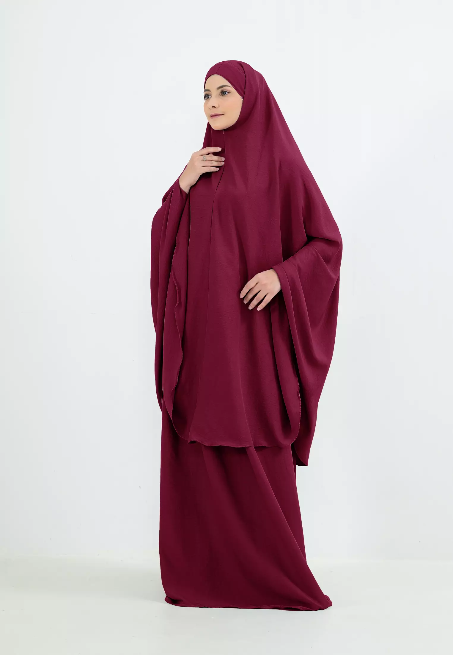 Medina Prayet Set | Mukena Tali Bandana - Cherry Red