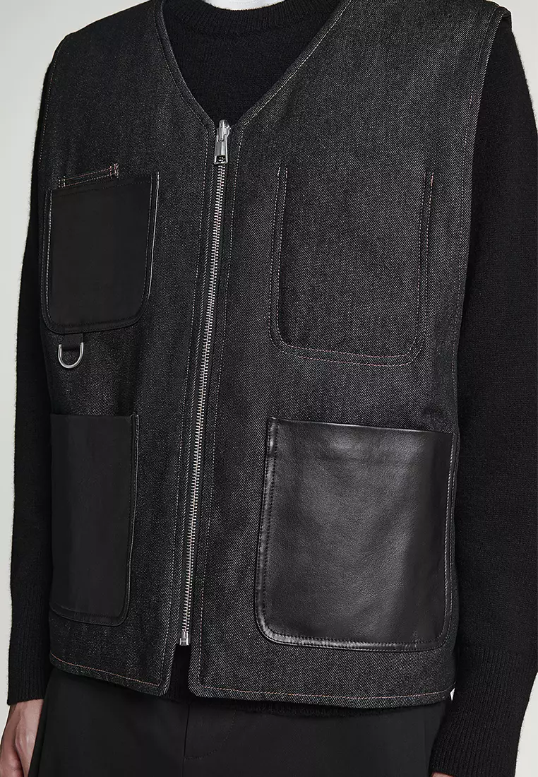 Reversible Denim Utility Gilet