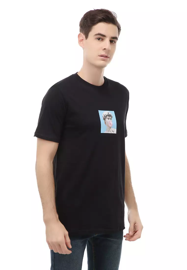 Jack T-Shirt Atasan Kasual Kaos Pria Patung Parody Lengan Pendek Material Cotton ORIGINAL - Black