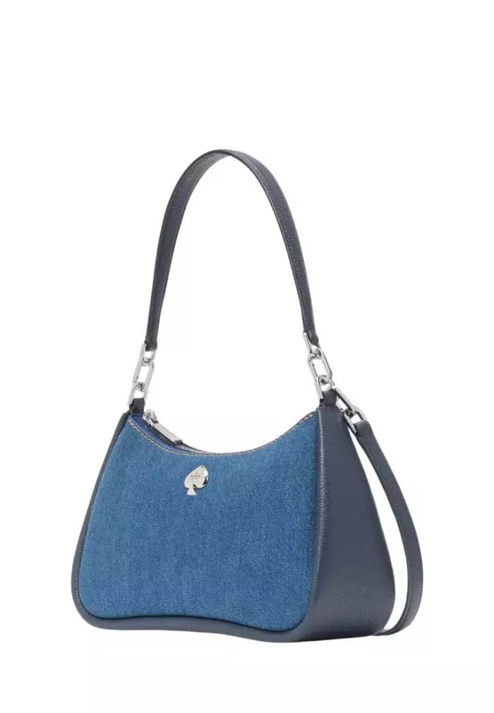 Kayla Denim Convertible Shoulder Bag Blue Multicolor