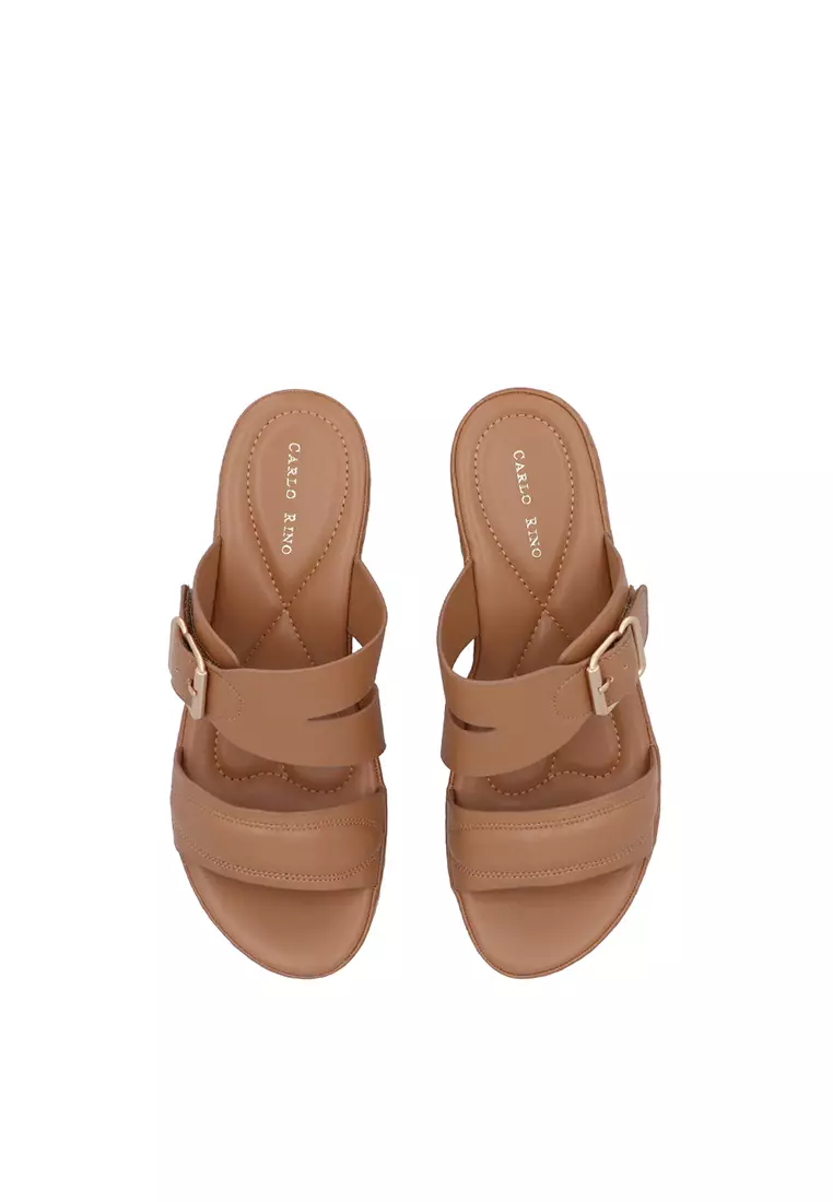 Medium Brown Rachel Double Strap Sandals