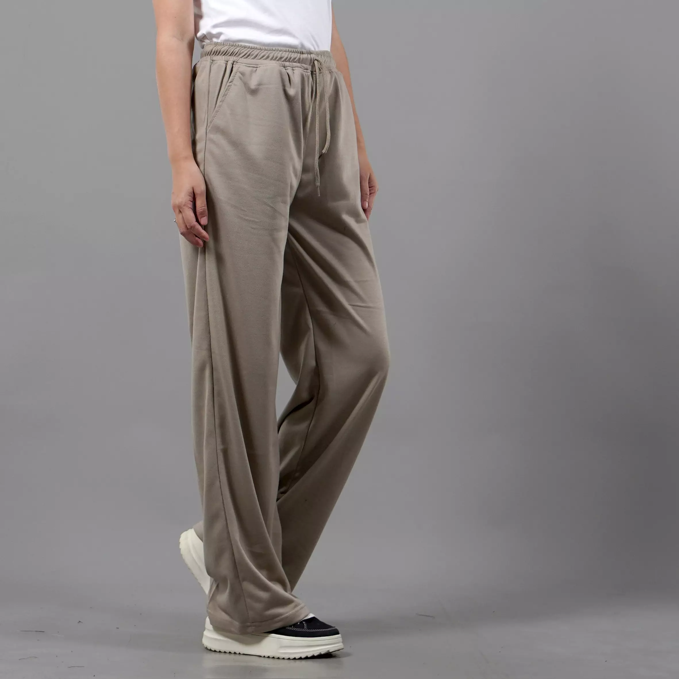  RIA Celana Panjang Loose Pants Wanita Celana Wanita - KREM