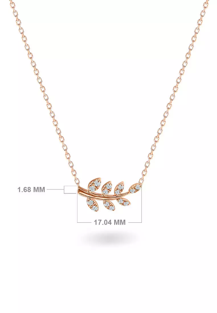 White gold leaf necklace top