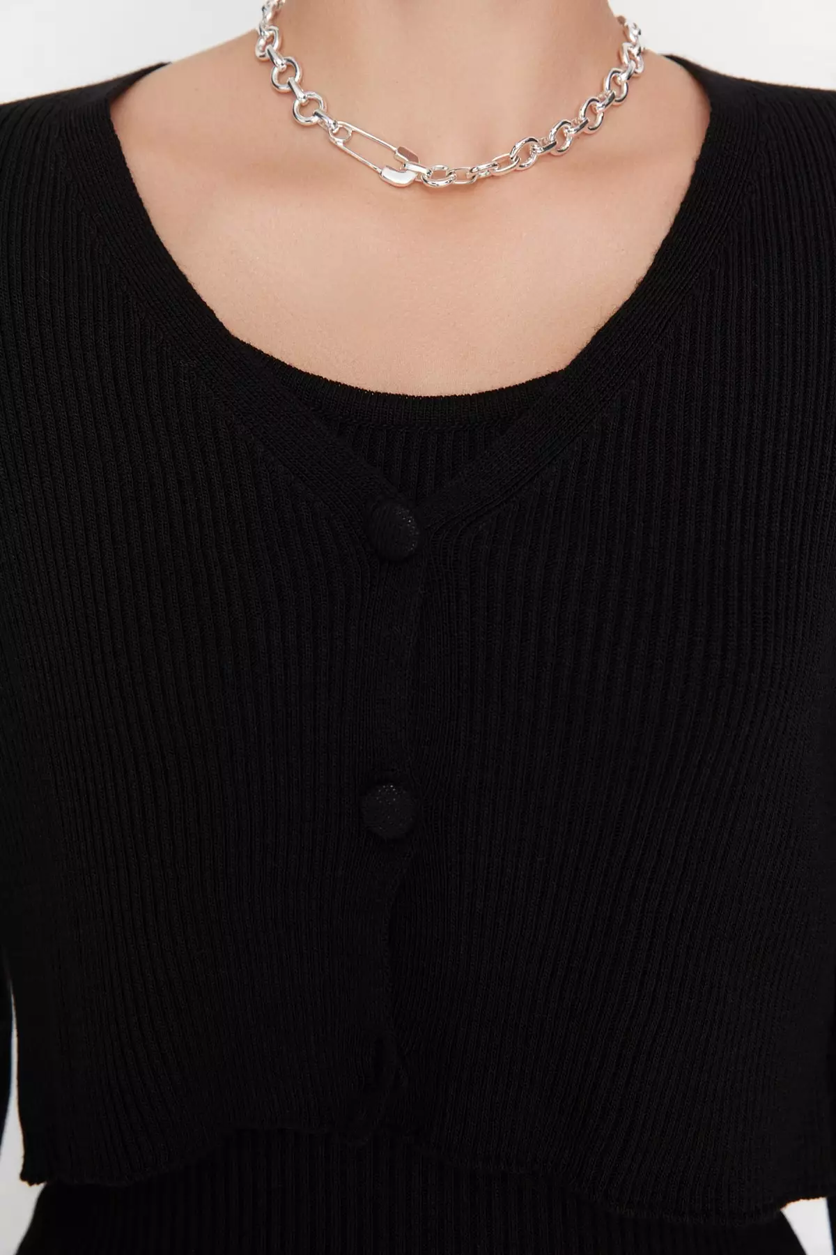 2-Piece Knit Cardigan & Midi Dress Set