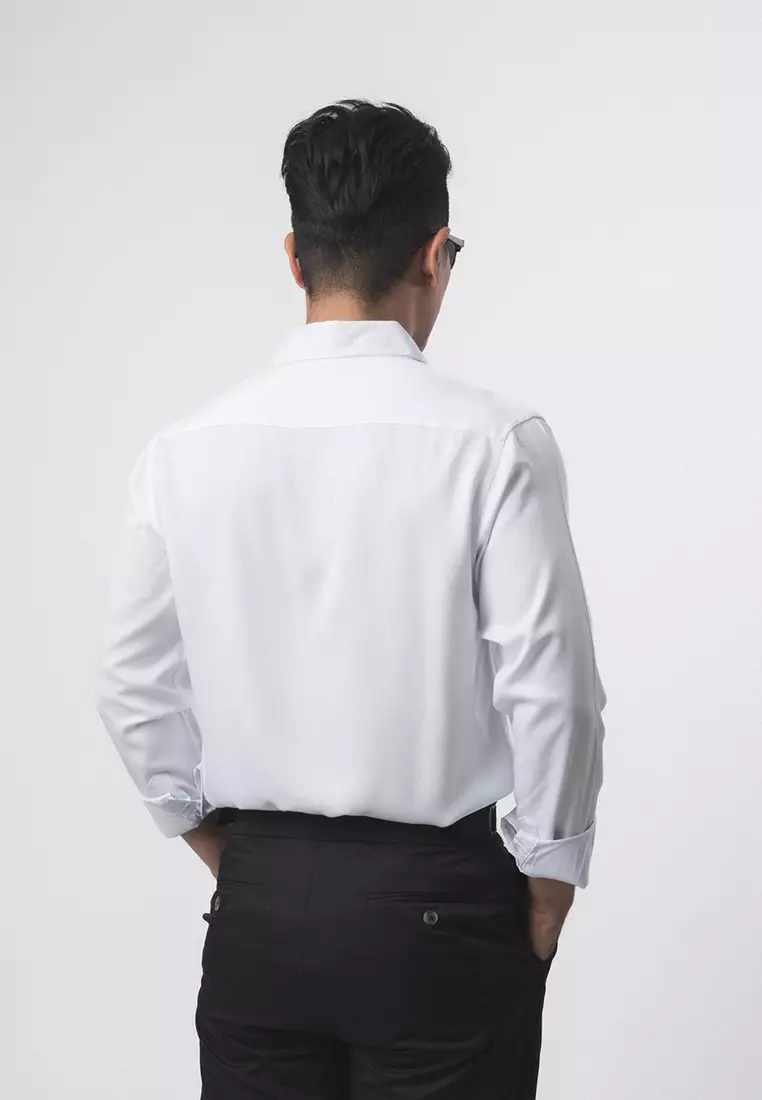 Viscose Ultra White Casual Shirt