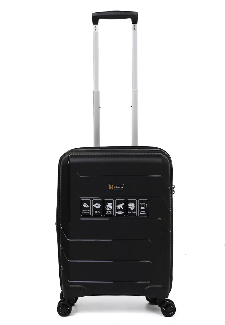 Carlton Koper Size 20inch Classic Design Suitcase Unisex TSA Lock Material Polypropylene ORIGINAL - Black