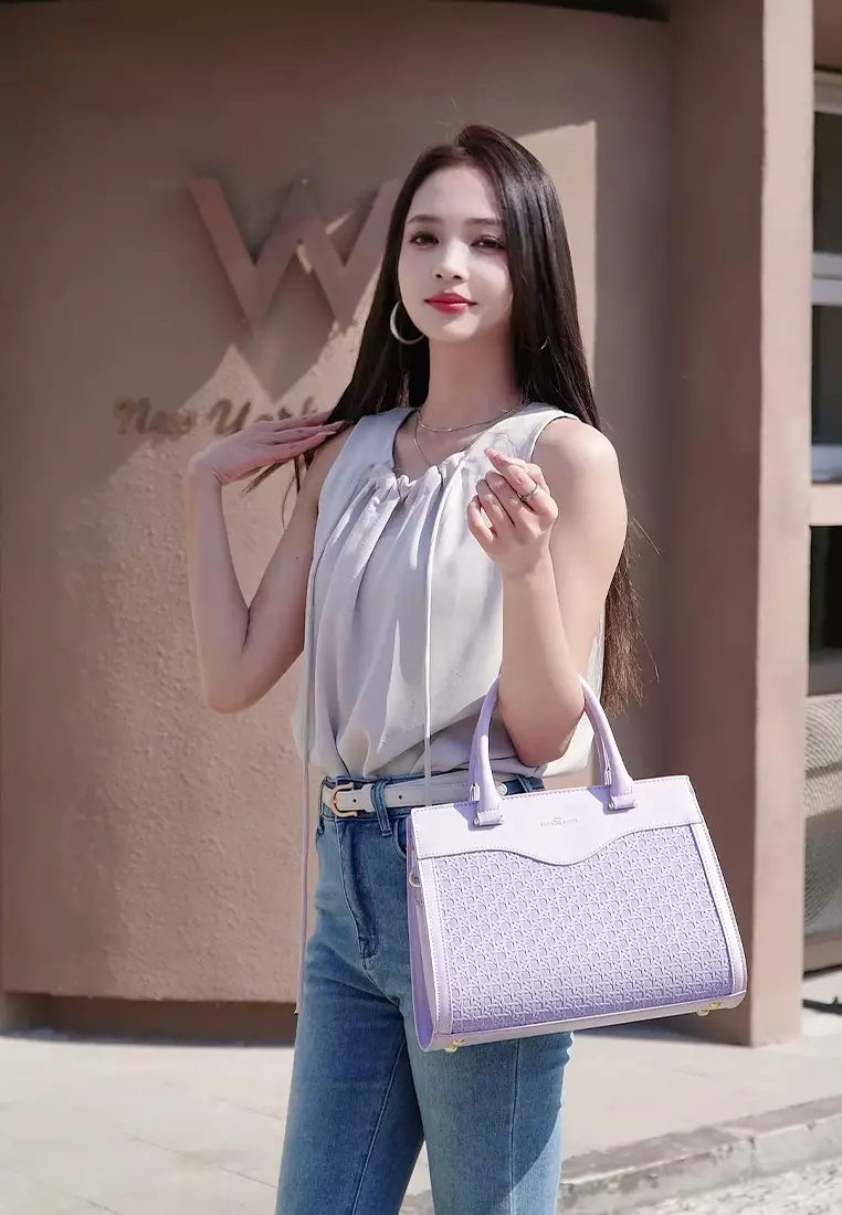 Women's Top Handle Bag / Sling Bag / Crossbody Bag - Purple