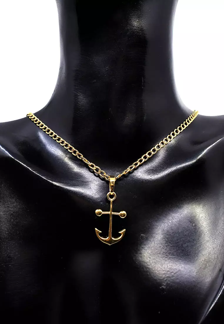 18K Italian Made Yellow Gold Necklace and Pendant