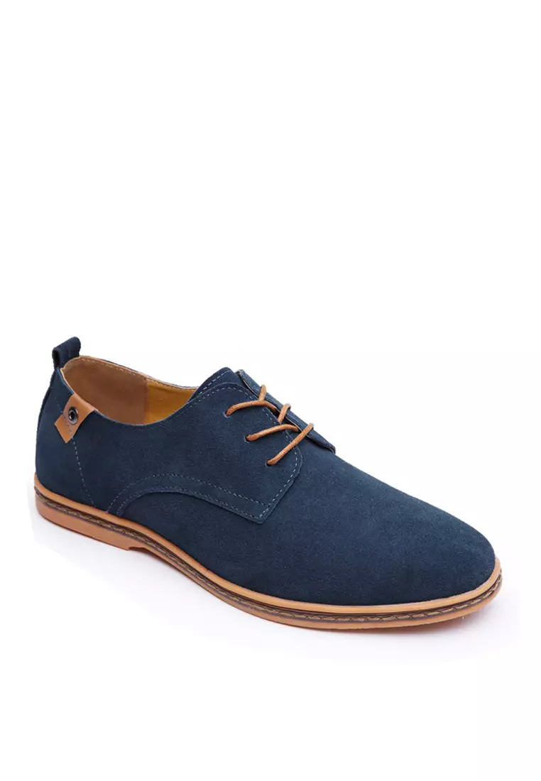 Mens blue suede hot sale casual shoes