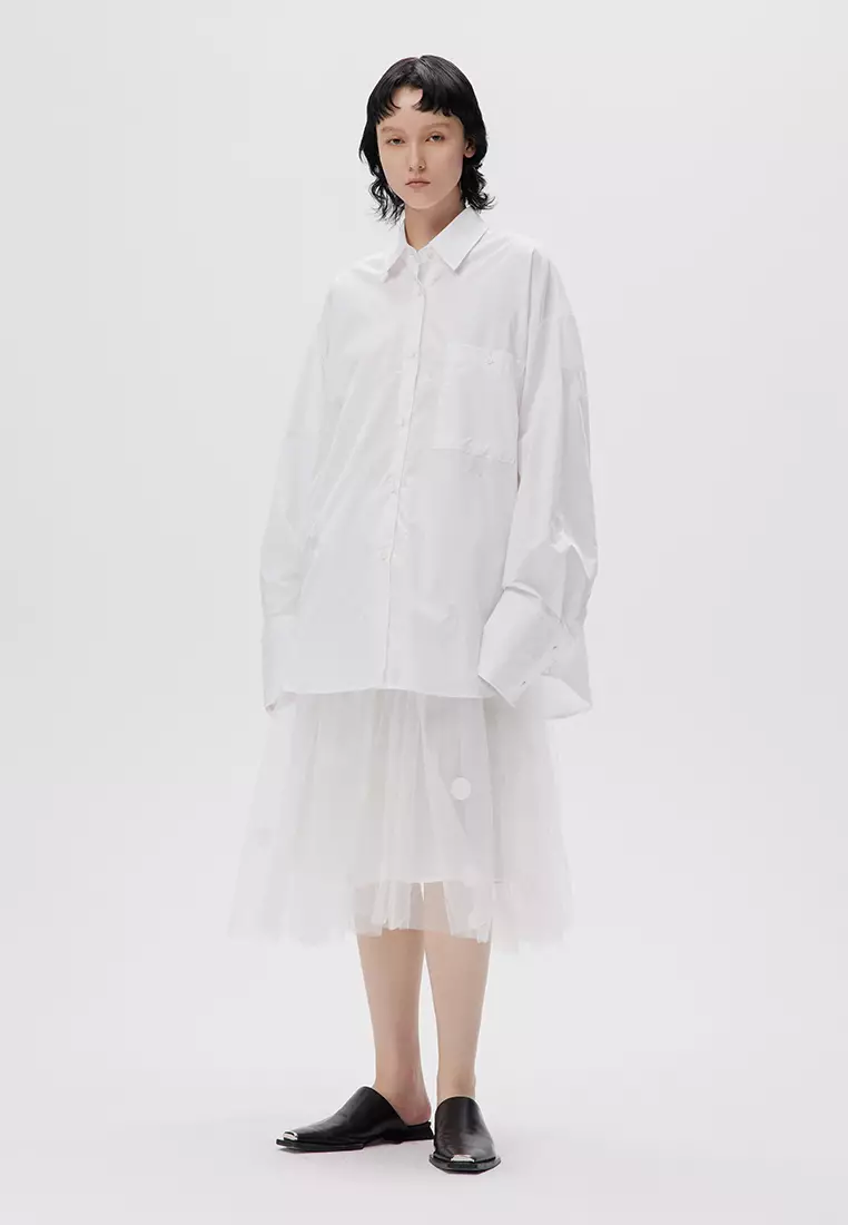 JNBY Women's Polka Dot A-Line Netted Skirt