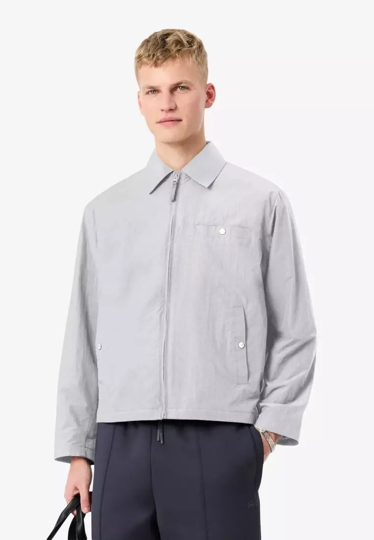 LACOSTE ダークグレー スタジャン US ML Buy Lacoste Water-Repellent Textured Taffeta Jacket 2026 Online