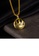 Glamorousky silver Fashion Personality Plated Gold Smiling Face Skull Geometric Round 316L Stainless Steel Pendant with Necklace 75981AC1B6ACE7GS_3