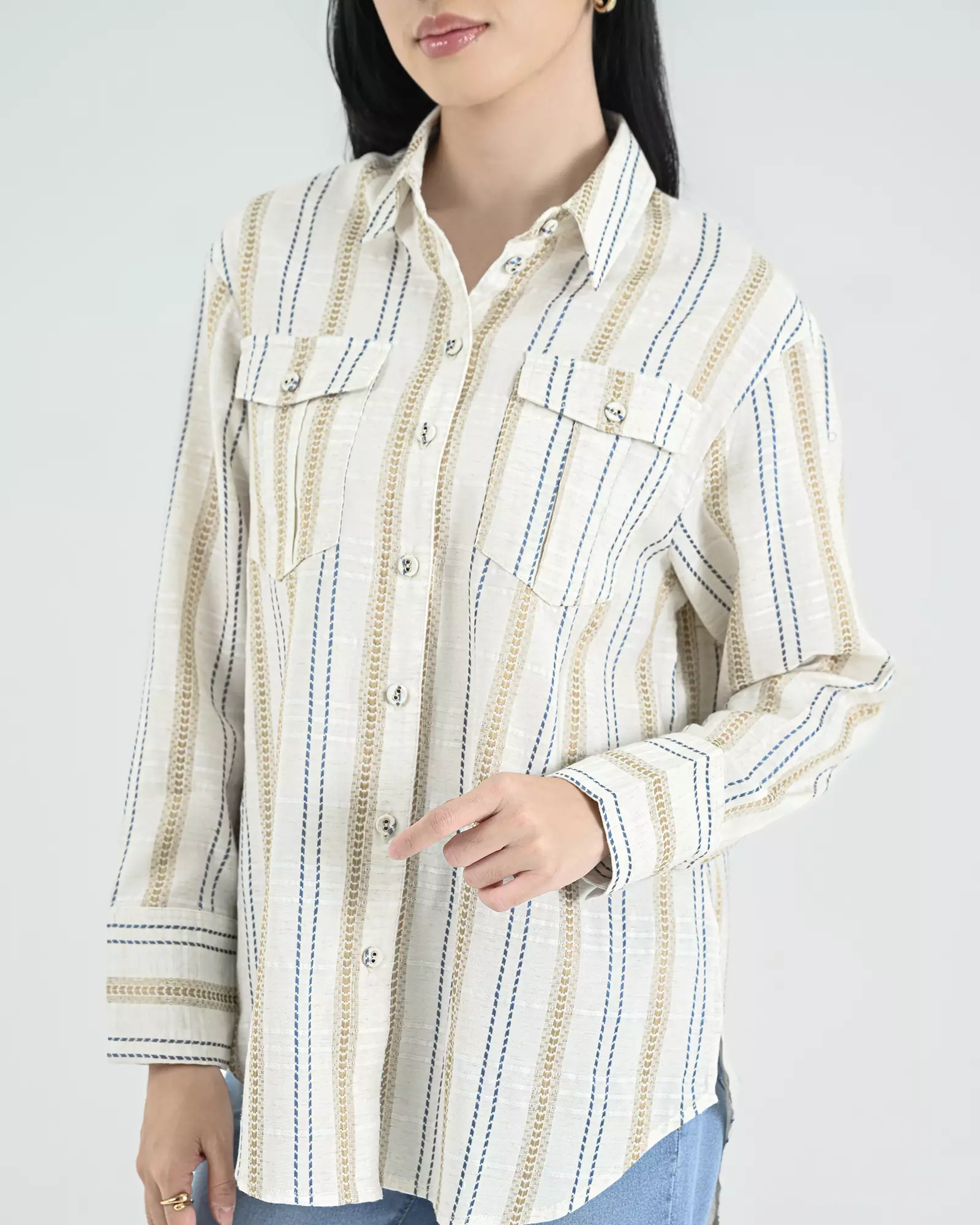 Geulis.id HENRIANA SHIRT - Blue