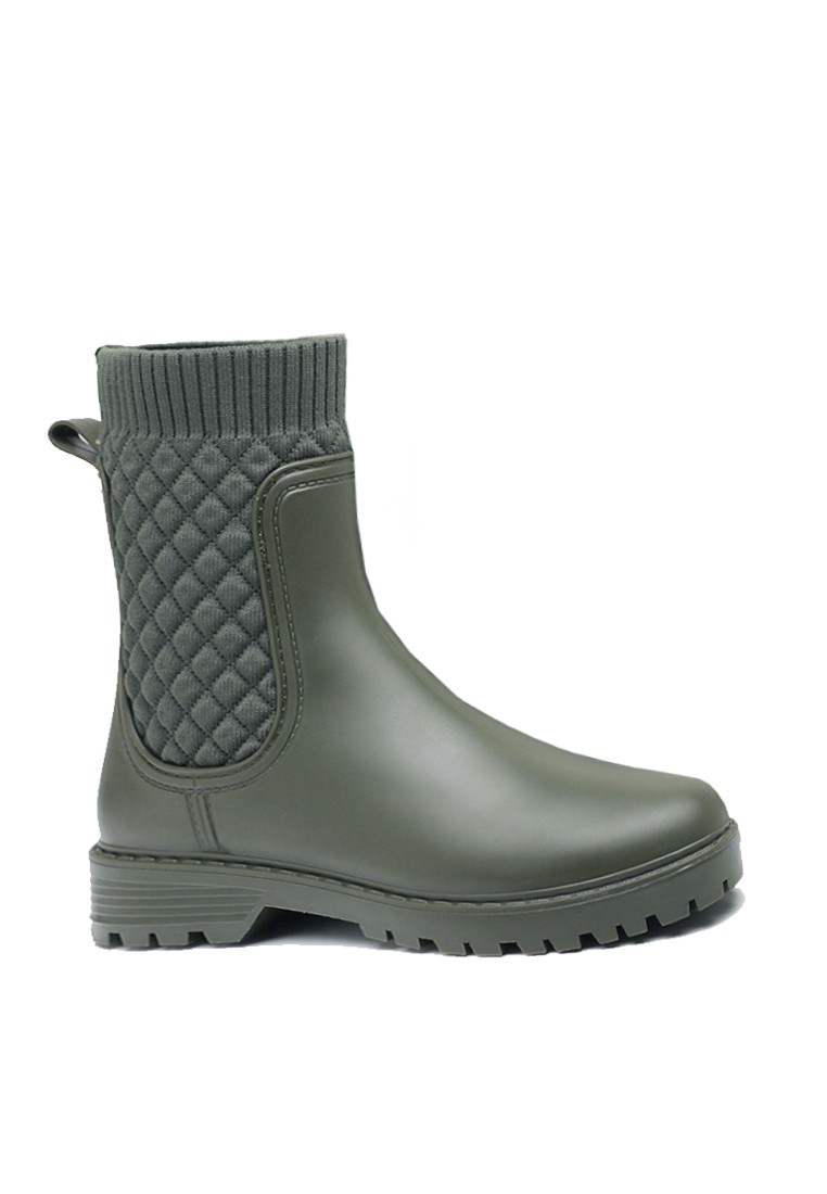 VANSA Fashion Rhombic Flyknit Platform Rain Boots VSW-R22068
