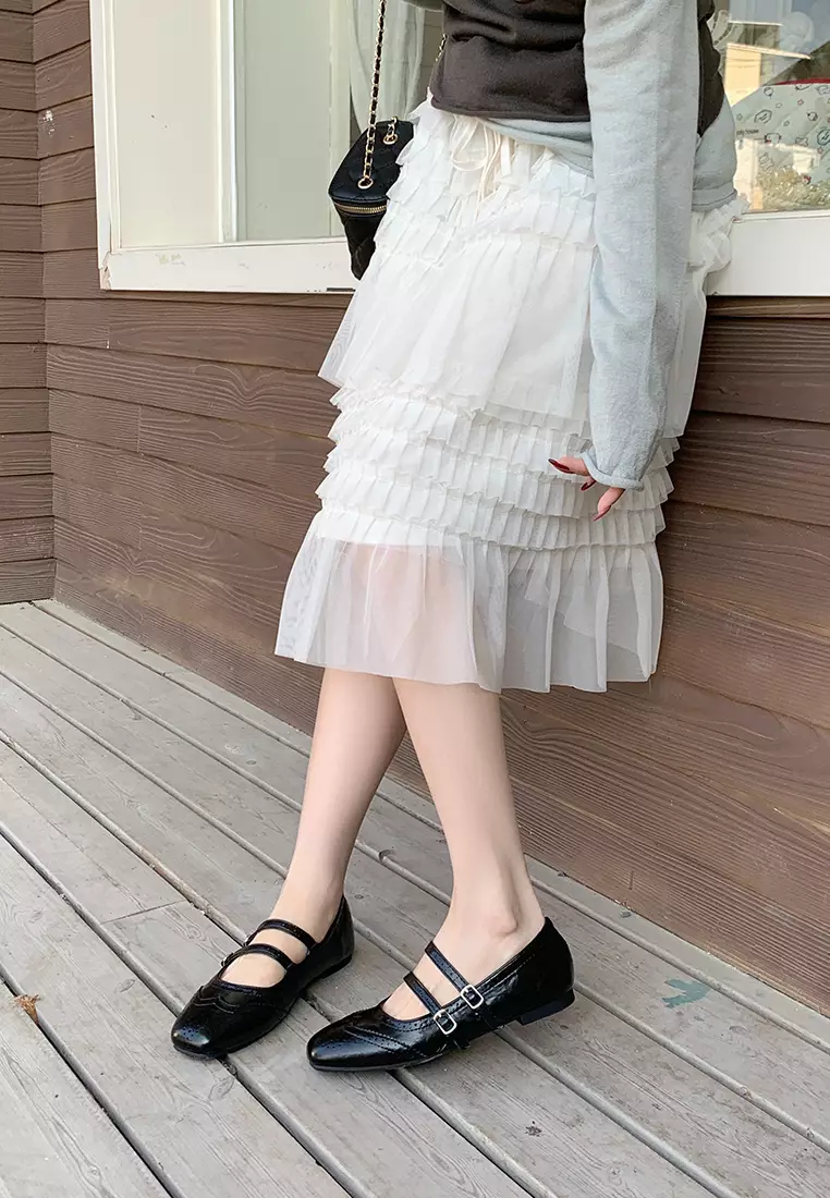 雕花雙搭帶瑪麗珍妮鞋 WW363-6