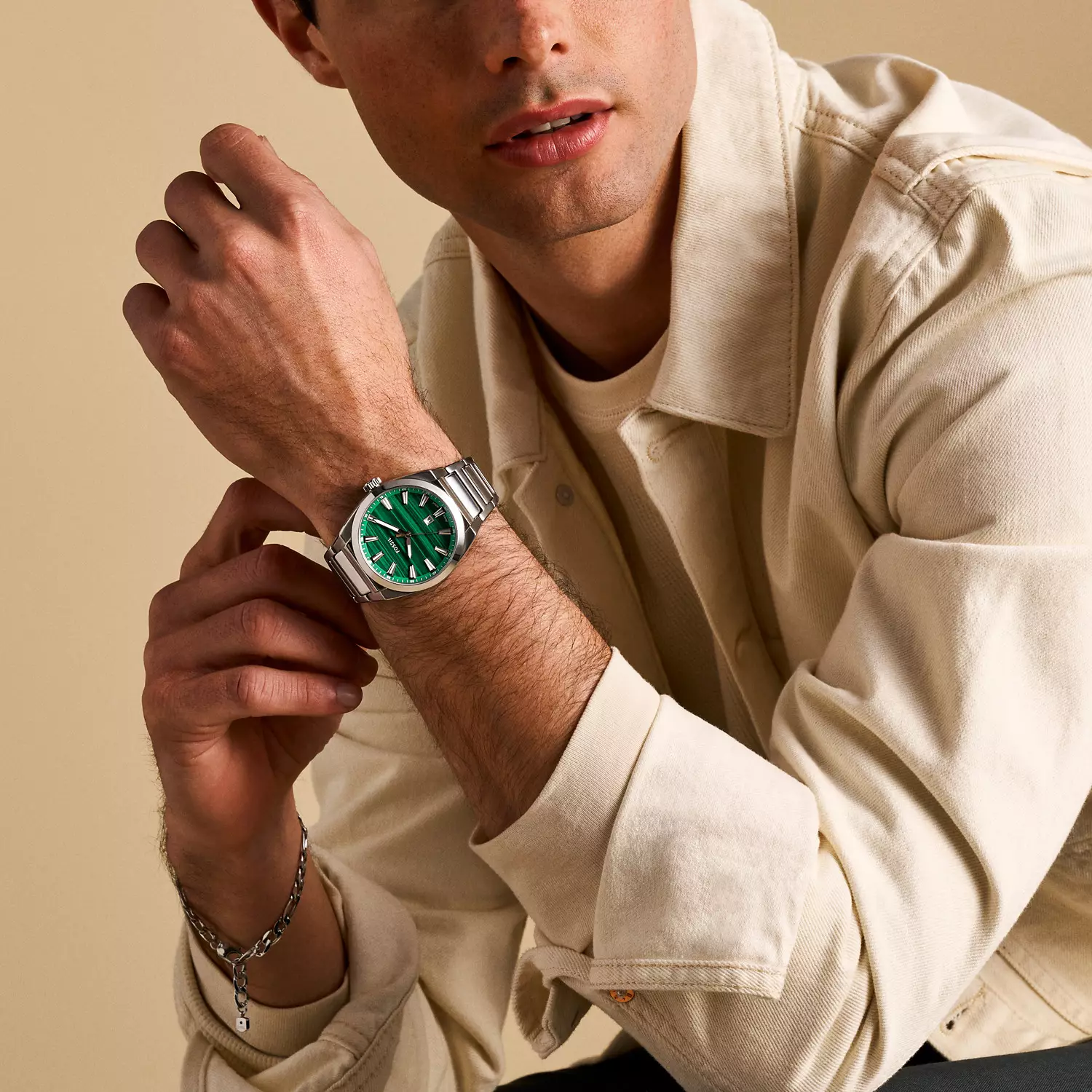 Fossil Everett Three-Hand Date Stainless Steel 42MM Jam Tangan Pria FS6056