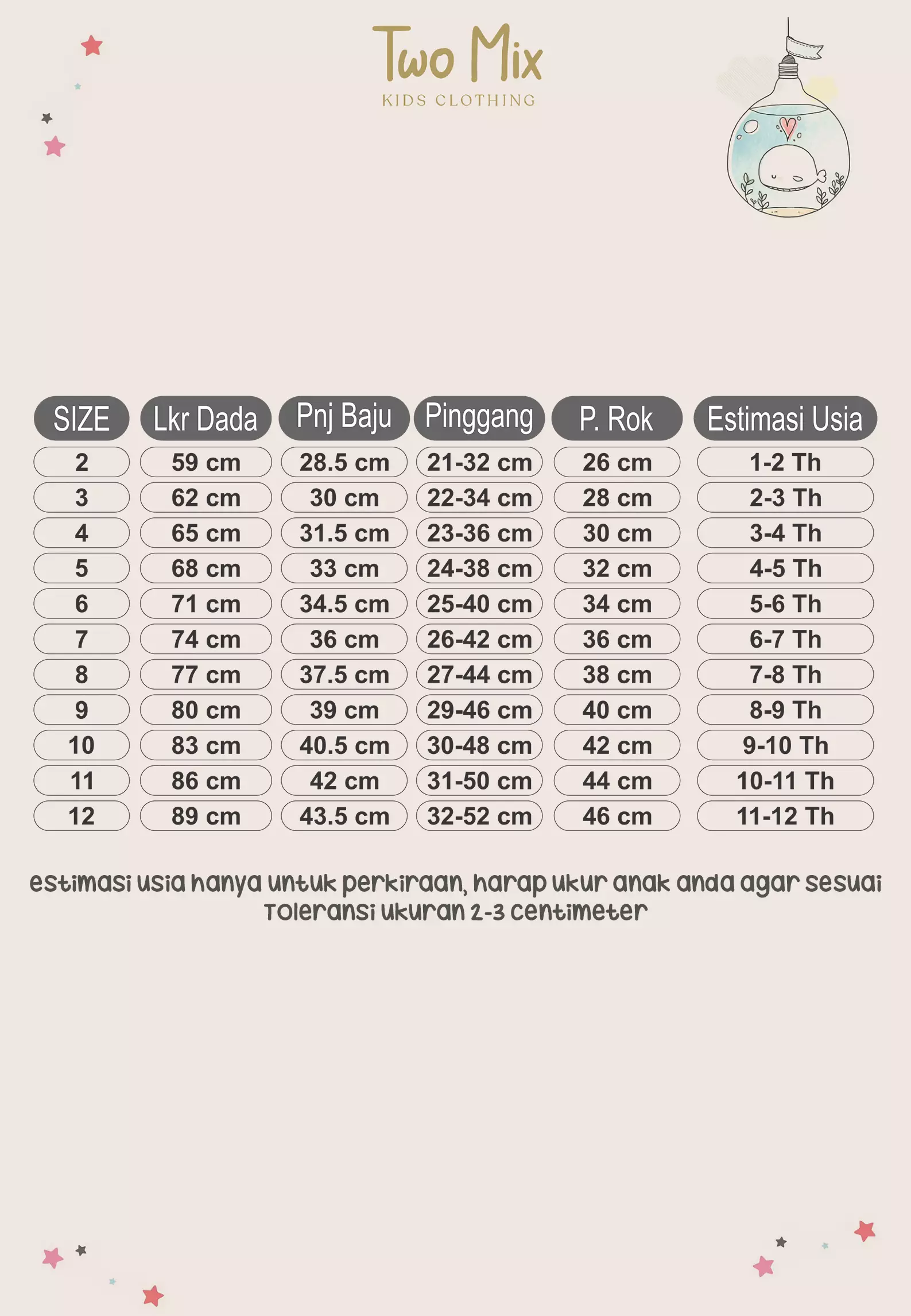 Two Mix - Mariposa Set Setelan Baju Anak Perempuan Korean Style 1-12 Tahun 4402 Rami Latte