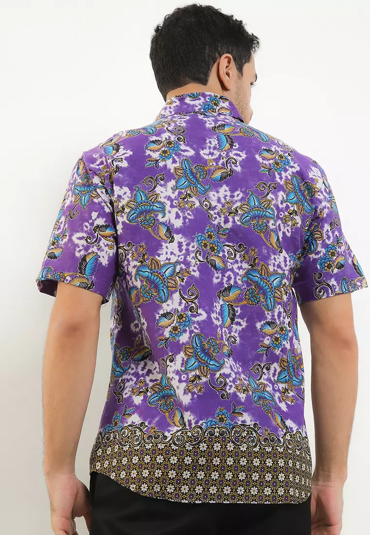 Hem Slim Fit Casual Batik Fashion 1