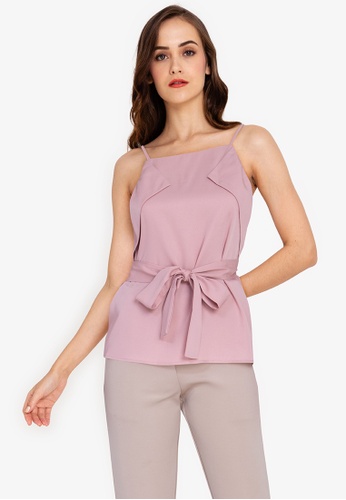 ZALORA WORK pink Belted Flap Top F63CEAA638C00CGS_1