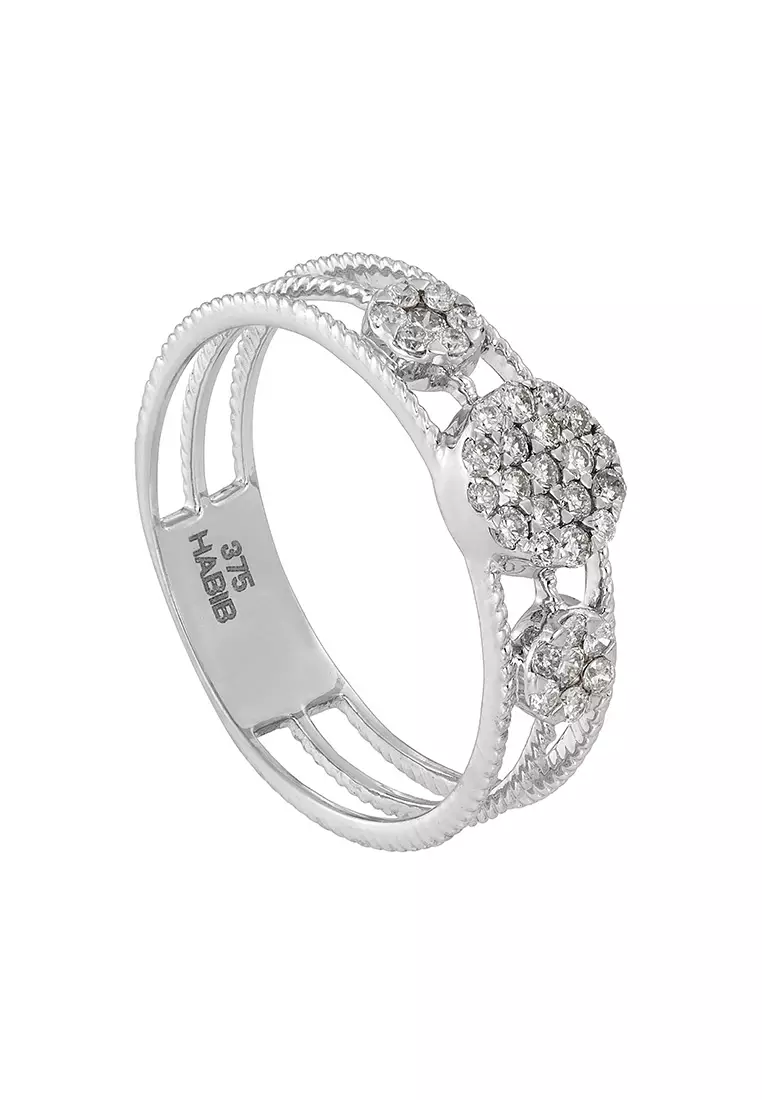 HABIB Diamond Ring in 375/9K White Gold 271311224