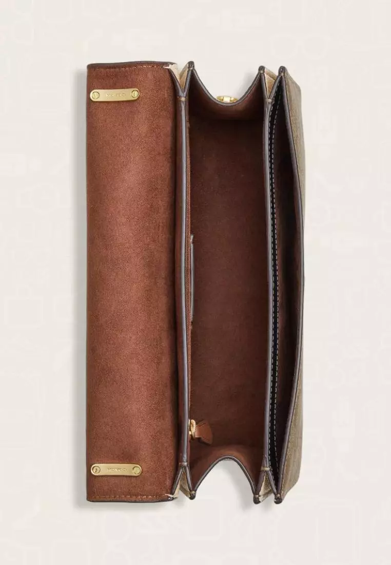 Coach Large Morgan Square Crossbody In Colorblock Signature Canvas Khaki Multi