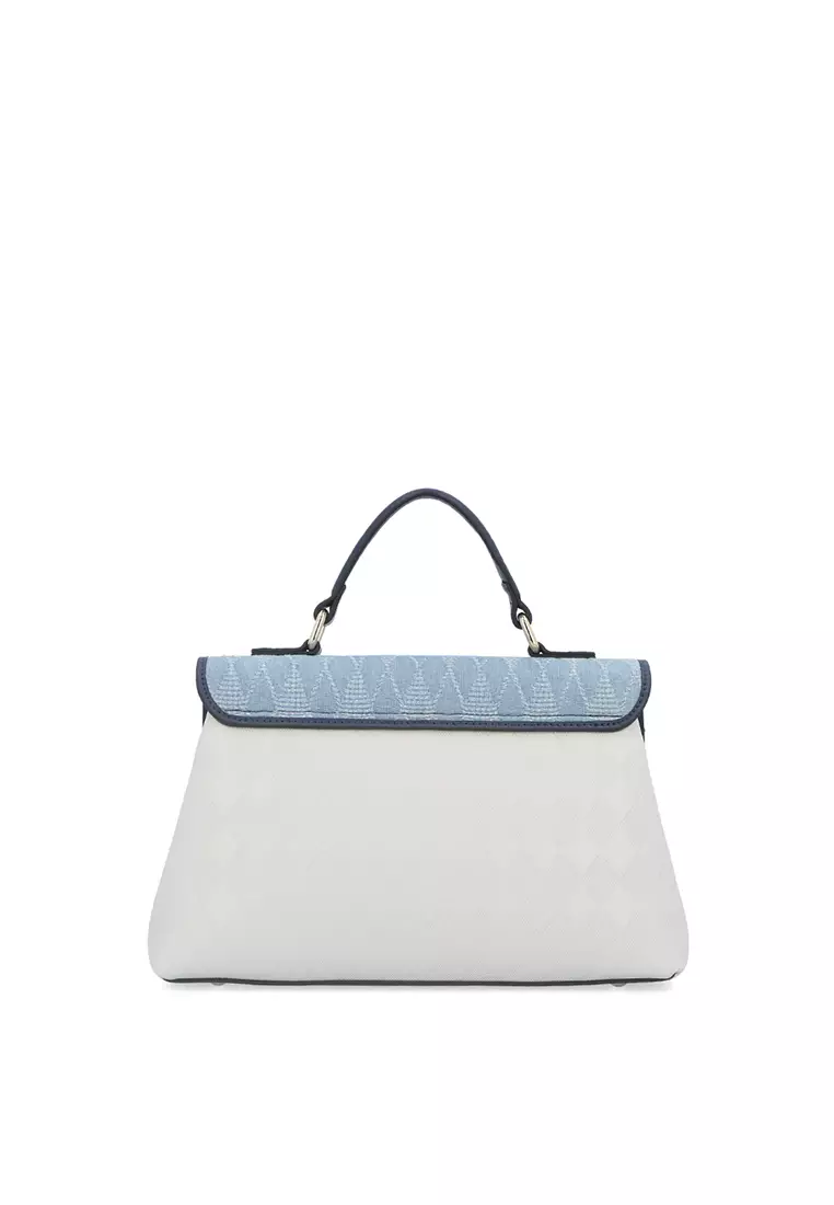 Medium Blue Denim Top-Handle Bag
