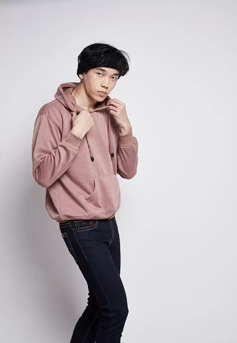 Jaket Polos Jumper Hoodie Sweater Warna Merah muda