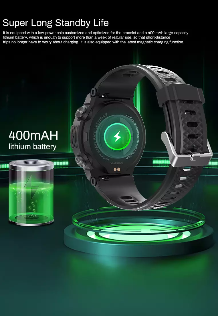 SmartWatch A80 Jam Tangan Anti Air Asli Pria Olahraga Kebugaran Pelacak Bluetooth Panggilan Baterai Tahan Lama Untuk Pria