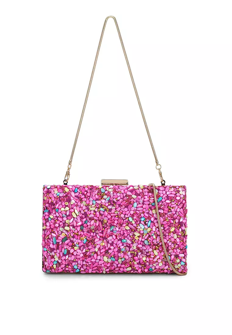 Cheap pink sale clutch bag