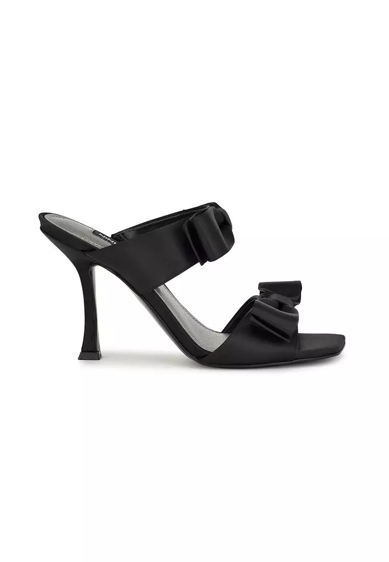 Discount on Nine West  shoes - SKU: Yoloh Square Toe Tapered Heel Dress Sandals Black