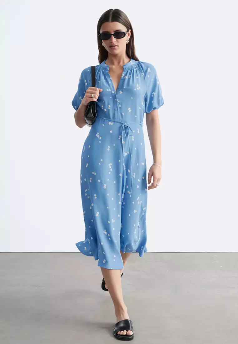 Tie-Waist Midi Dress