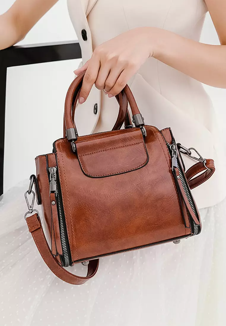 Hong Kong Counter Purchasing Genuine Leather Women's Bag Portable