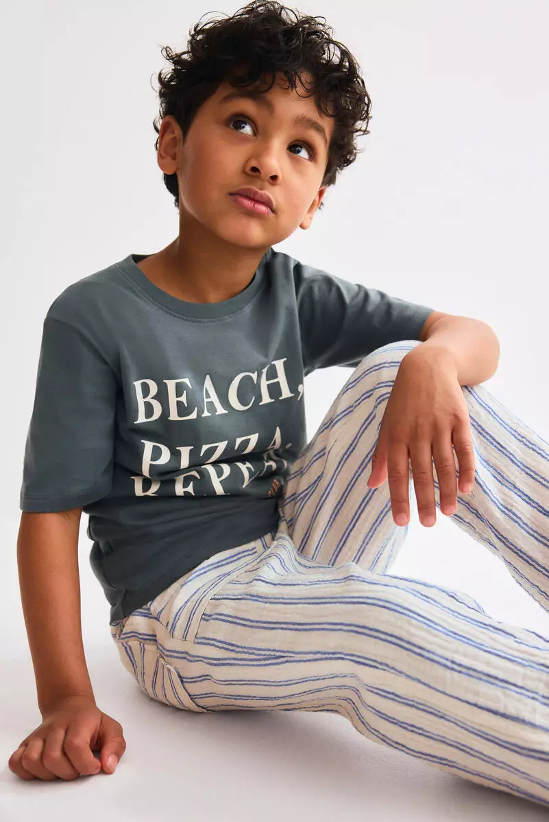 Muslin drawstring trousers