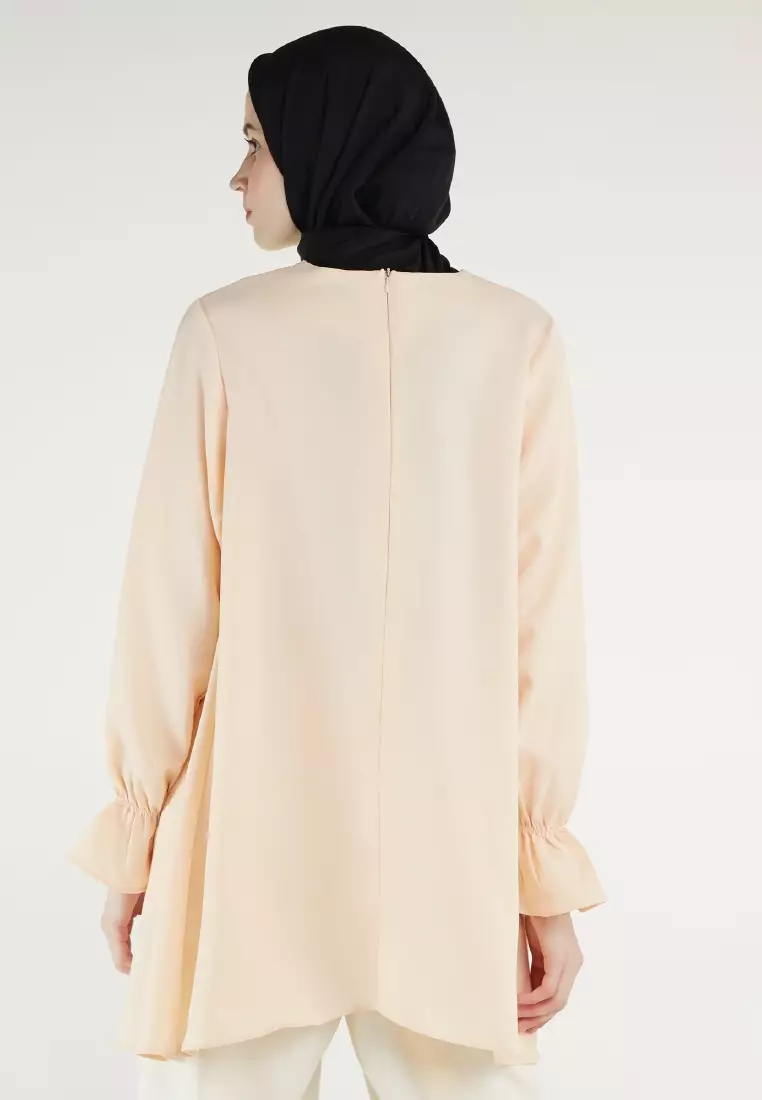 MAYONETTE Farah Tunic Moscrepe Premium - Atasan Wanita Tunic Kekinian 2021 - Peach