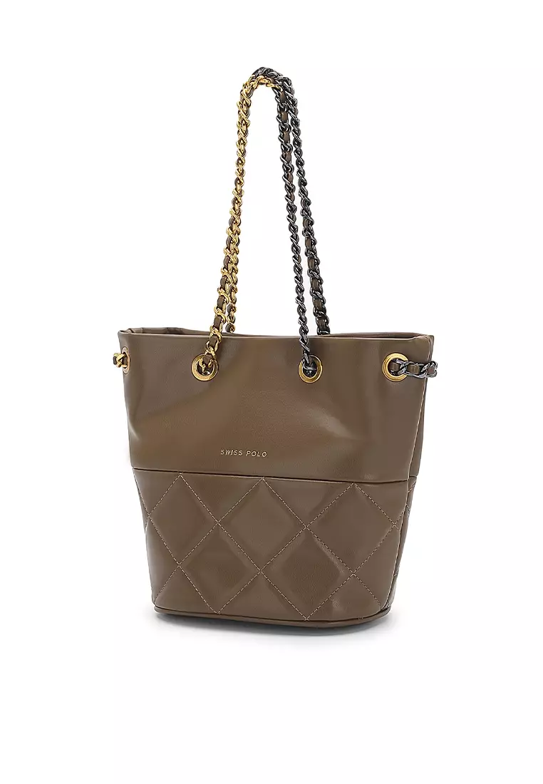 Chain Handbag / Shoulder Bag / Sling Bag (手提包 / 單肩包 / 斜孭袋) - 褐色