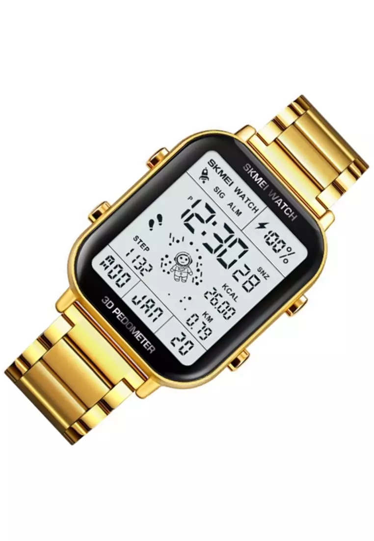 Jam Tangan Digital Pria Wanita Waterproof Many Function Strap Tali Material Stainless Steel IR88 ORIGINAL