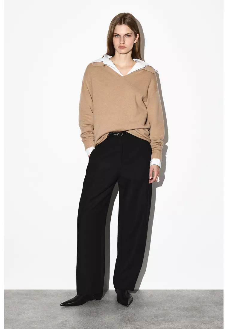 MERINO WOOL POLO JUMPER