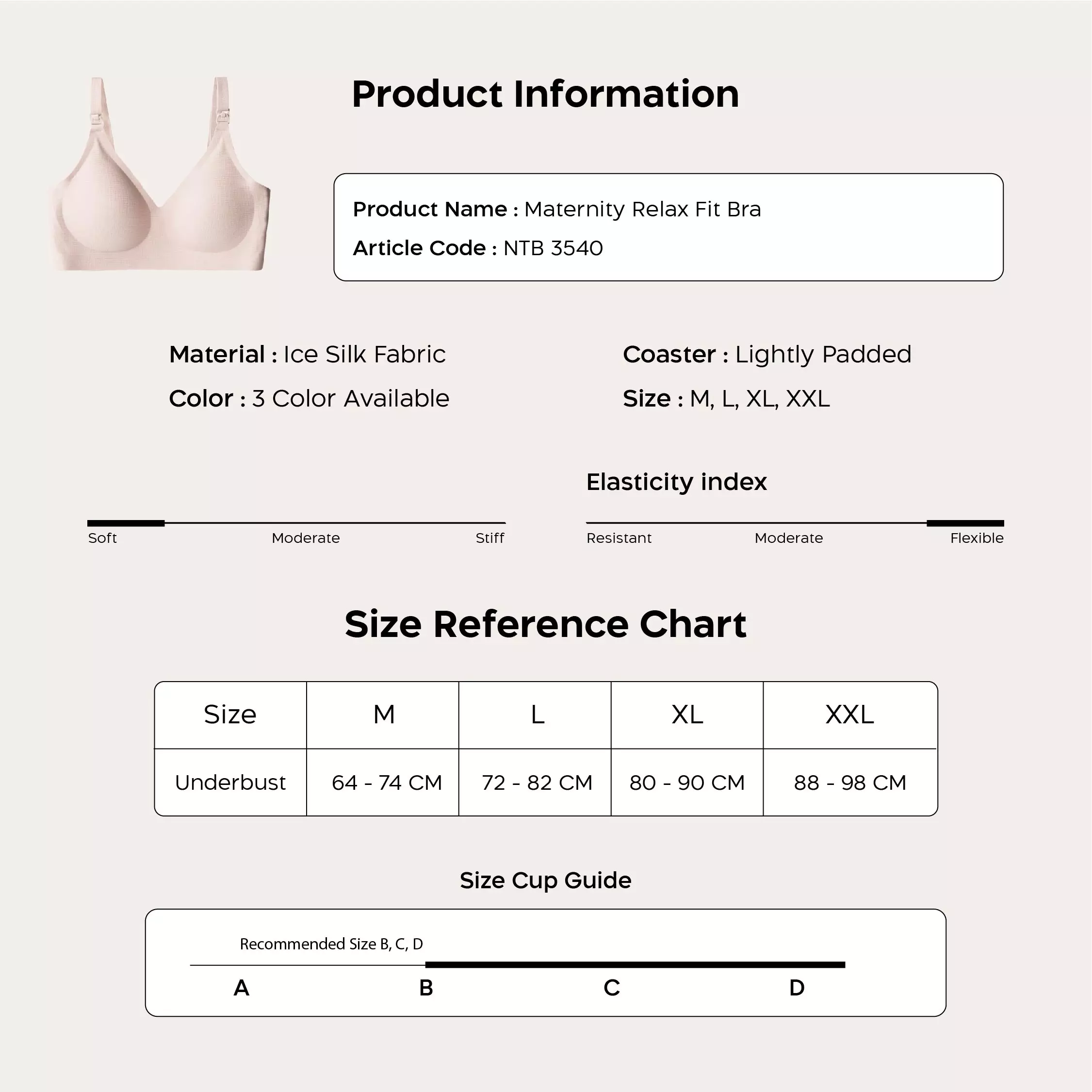 Nathalie Ice Silk Maternity Bra NTBM 3540 - Ivory