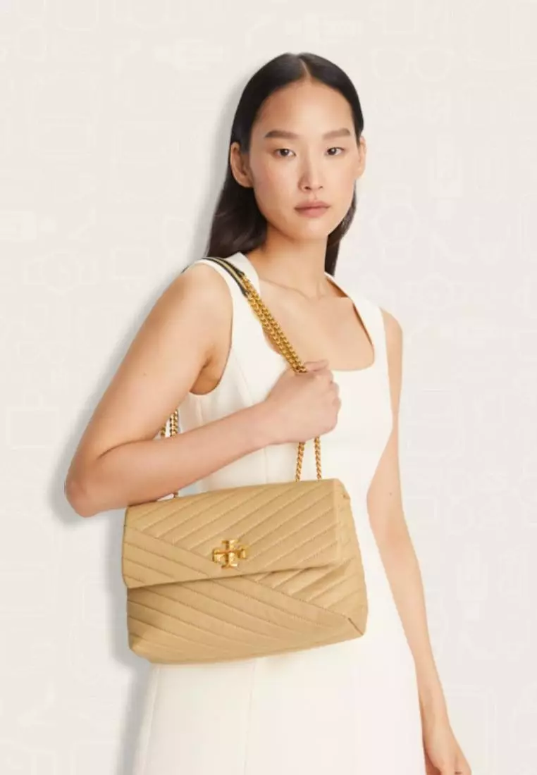 Tory Burch Kira Chevron Convertible Shoulder Bag Desert Dune