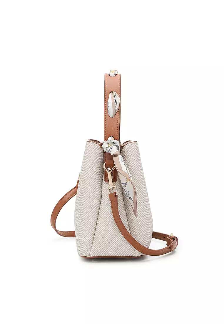 Women's Top Handle Bag / Sling Bag / Crossbody Bag / Shoulder Bag (Tas Tangan Wanita / Tas Selempang Wanita / Tas Bahu Wanita) - Putih