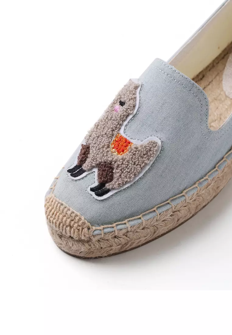 Platform Embroidery Canvas Espadrilles HB01